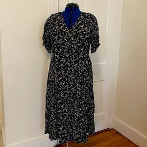 Black Floral Midi Dress | Old Navy (XL)